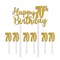 Beistle Set of 12 Gold Happy 70th Birthday Cake Topper 8.25"